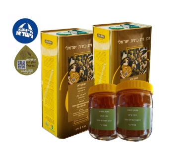 מארז מיוחד לזמן מוגבל - 10 ליטר שמן זית כתית משובח + 2 ק"ג דבש פרחי בר (סורי)