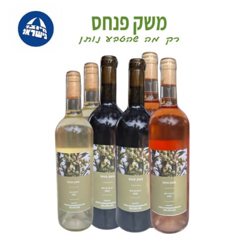 חבילת יינות פרמיום ישראליים הכוללת: 2 יין אדום יבש 2 יין לבן יבש 2 יין רוזה (ללא ת. כשרות)